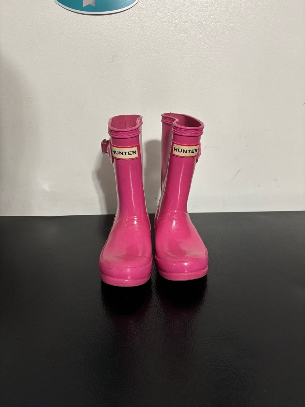 Hunter Pink Sparkle Rain Boots Sz 6